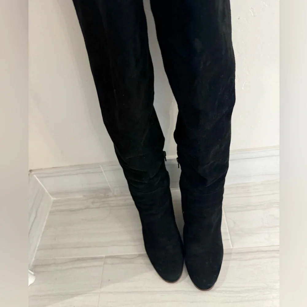 Vince Camuto Black Suede Leather Over the Knee boots Size 9